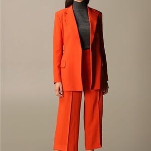 Theory rustic orange long line blazer